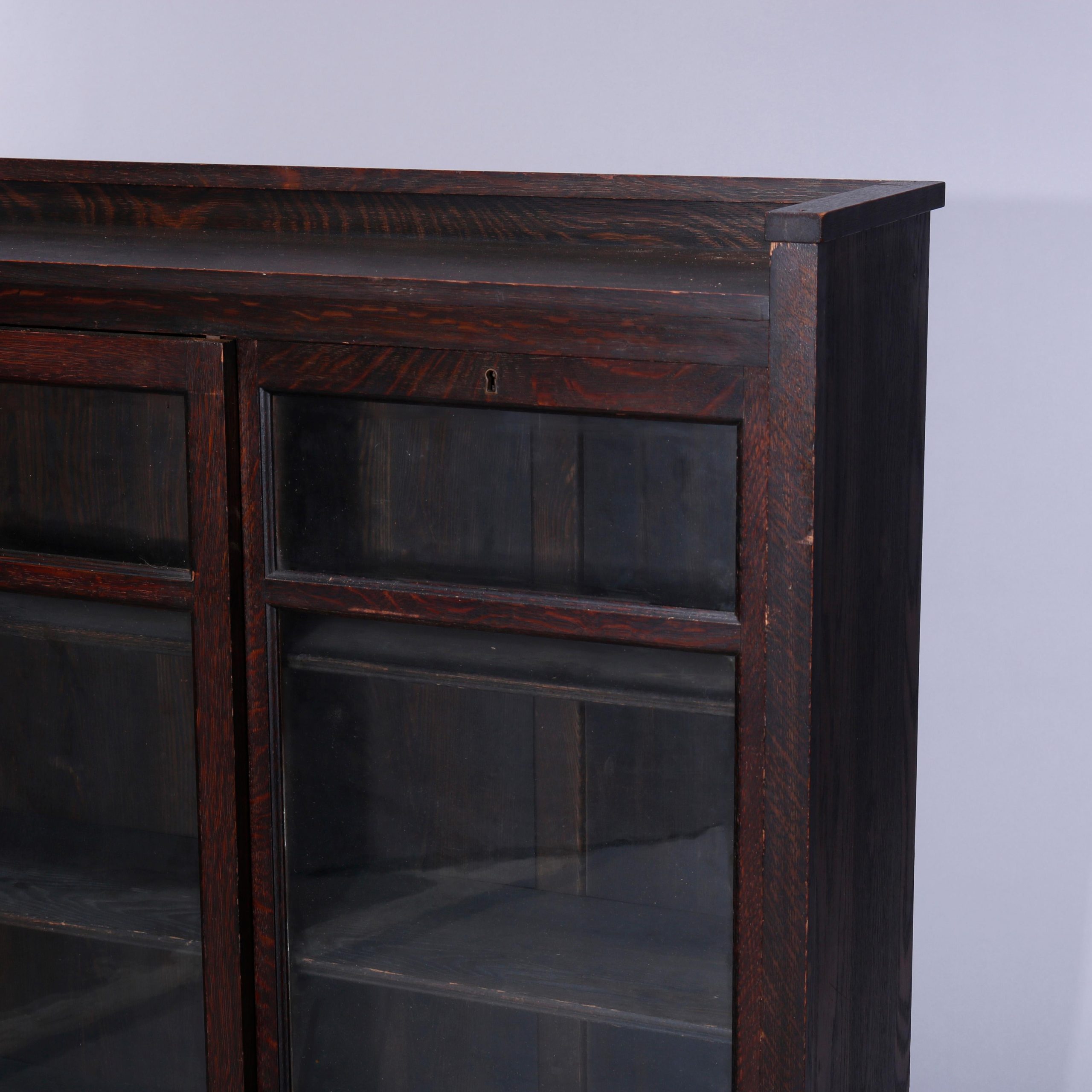 Antique Arts And Craft Mission Oak Sliding Door Bookcase Circa 1910 At ... within The Hidden Craftsmanship Behind a Tall Mission Oak Cabinet and What It Means for Durability