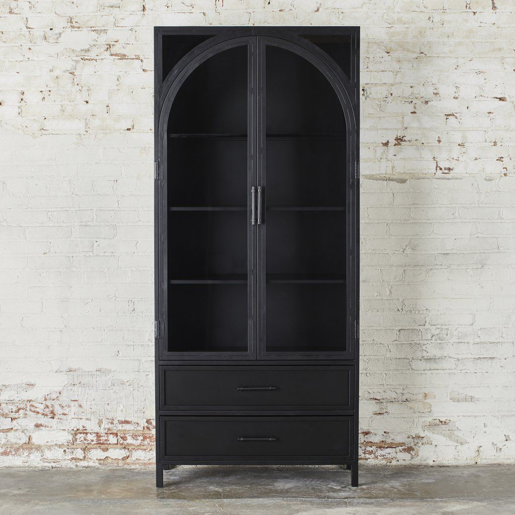 Black Metal Display Cabinet With Glass Doors At Janice Hogan Blog with regard to Small space solutions using vertical one door cabinets in living rooms and offices