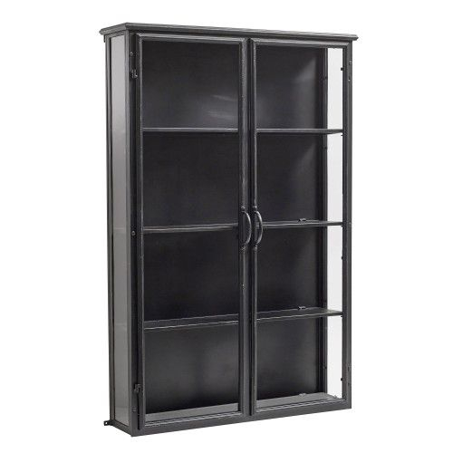 Black Metal Display Cabinet With Glass Doors At Janice Hogan Blog within 1-Door Glass & Metal Display Cabinet In Black