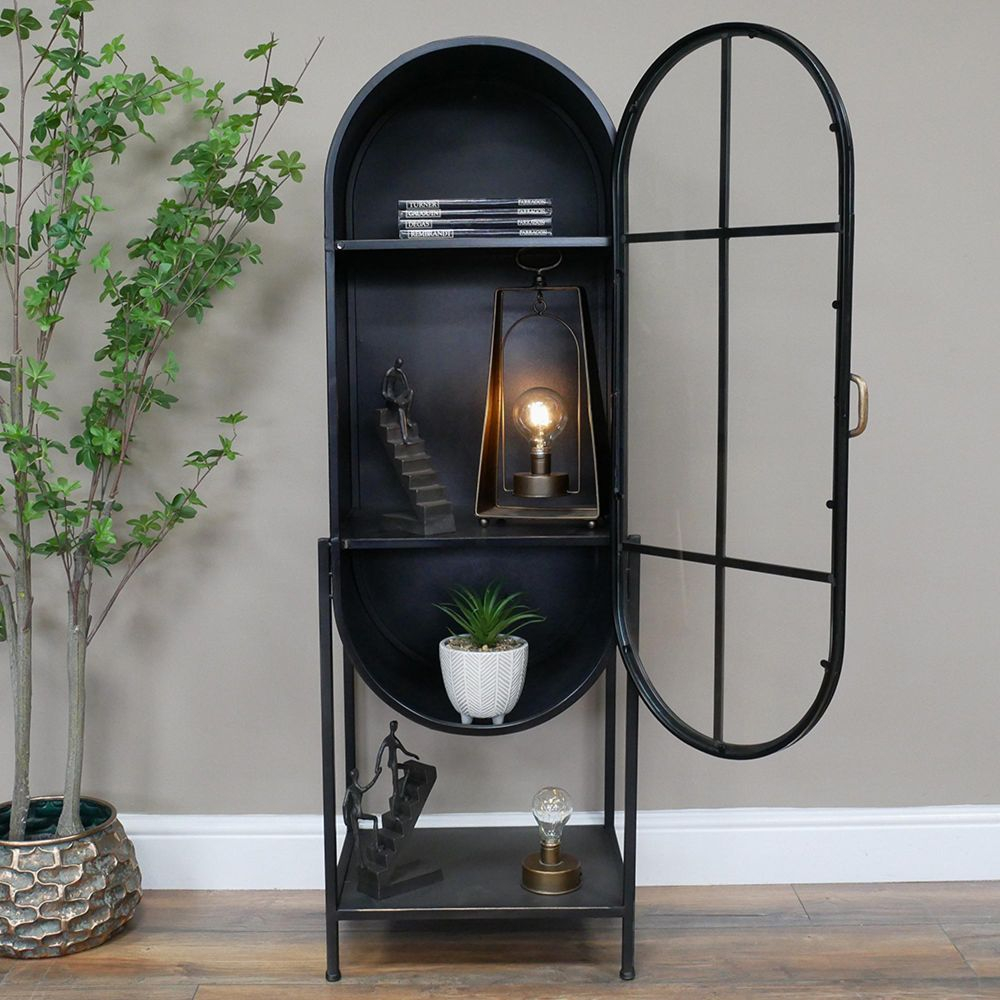 Small space solutions using vertical one door cabinets in living rooms and offices