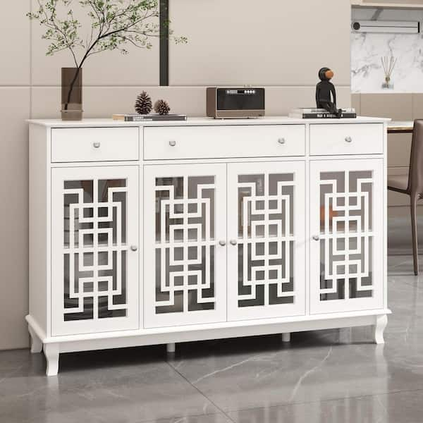 15 Best Maximizing Storage And Style With 3-Drawer Sideboards with Hooker Furniture 5865-50002-95 Madame 44"W Rustic Traditional - Quartz Gray