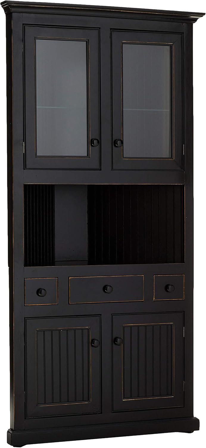 Amazon.com: Eagle Corner Dining Hutch/Buffet, Black Finish : Home & Kitchen for Choosing Between Painted and Stained Finishes for Your Eagle Corner Dining Hutch