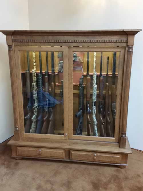 Amish Made Custom Gun Cabinets - The Wood Loft - Amish Custom Made ... with regard to Rustic Farmhouse Wooden Curio Cabinet