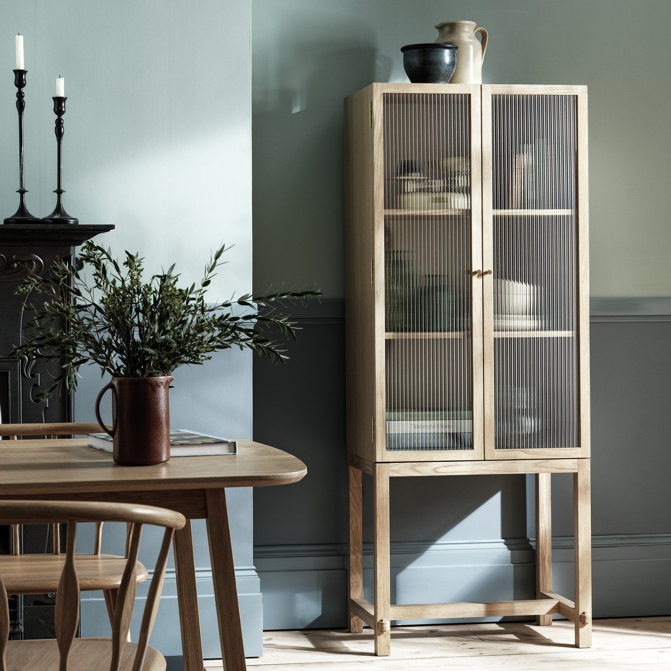 Buy Habitat X Morris & Co. Canterbury Oak Veneer Display Cabinet ... with Cascade Display Cabinet