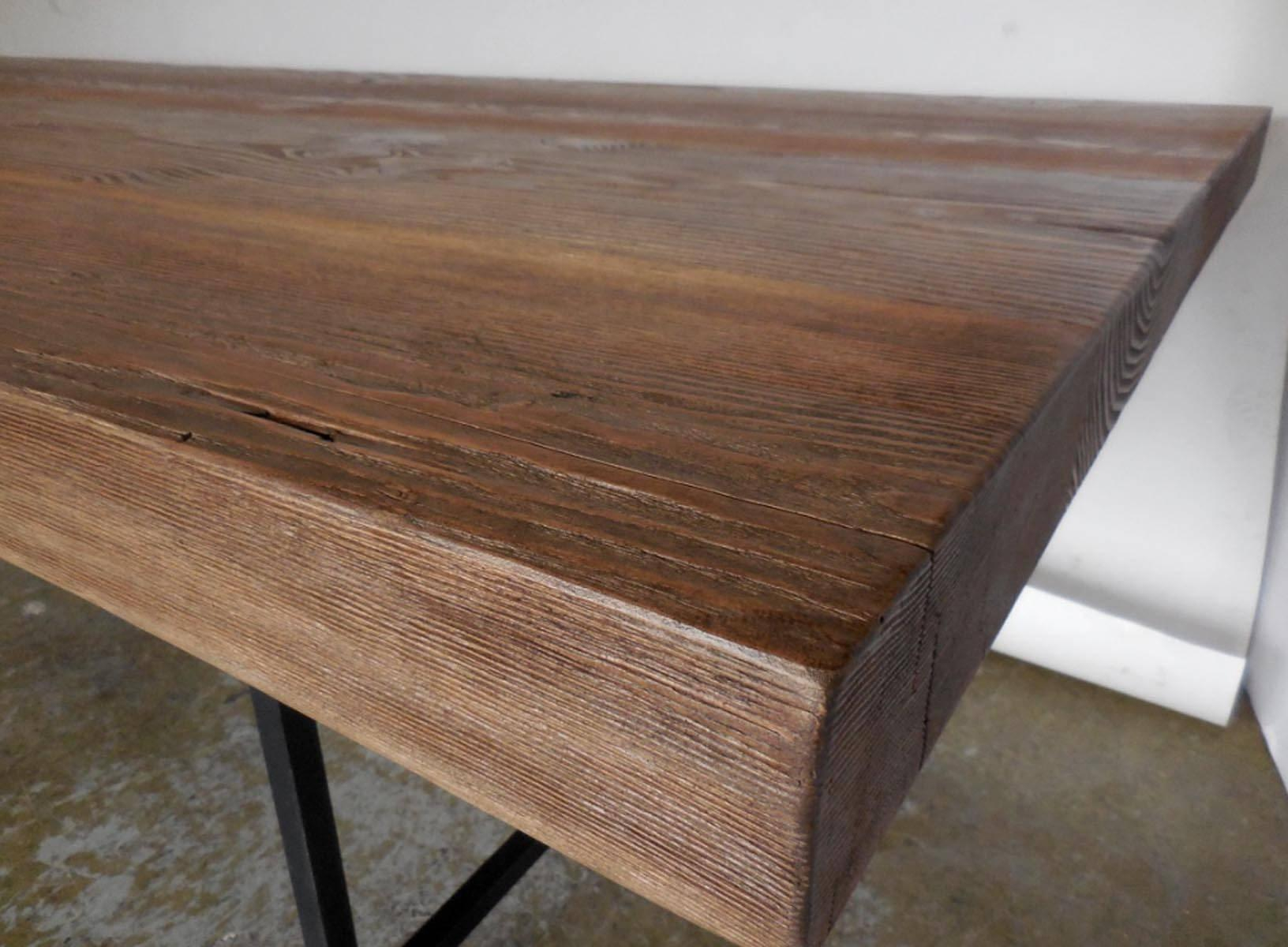 Custom Reclaimed Wood Table With Iron Base For Sale At 1Stdibs | Custom ... with Exploring the Authentic Character of Forged Iron Bases in Reclaimed Wood Furniture