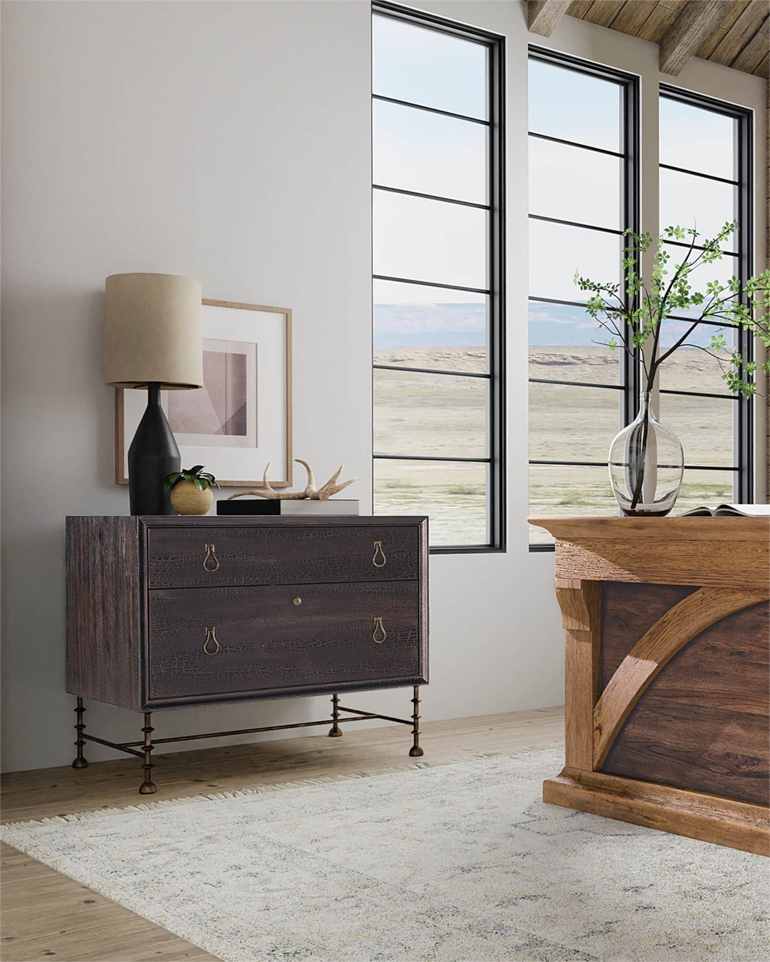 Hooker Furniture Big Sky Lateral File Cabinet | Horchow intended for Hooker Furniture M21-50300-85 Orson 36"W 1 Drawer Mahogany Accent - Dark