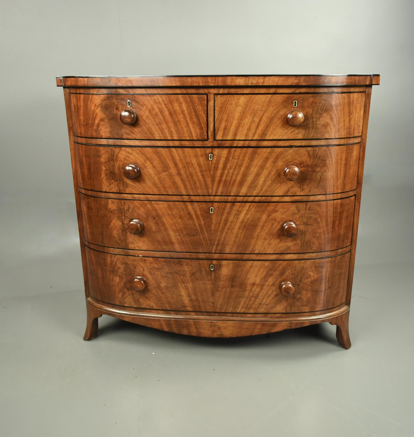 Large Regency Bow Front Chest Of Drawers - La510525 intended for How Neoclassical Design Shaped the Elegant Curves of Regency Bow Front Cupboards