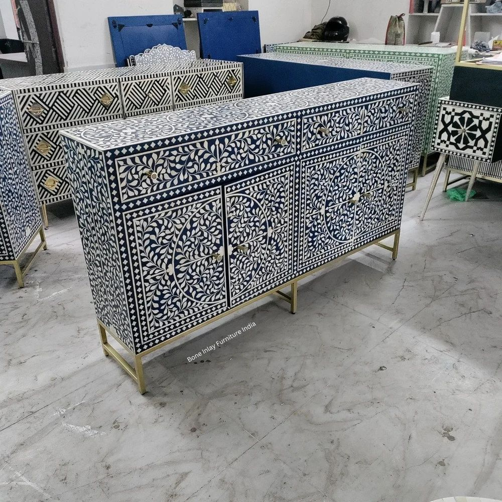 Rectangular Bone Inlay Credenza At ₹ 40000 In Gurugram | Id: 2854464230373 intended for Hooker Furniture 628-85718 Melange 69"W Mango Accent Cabinet - Black Wood /