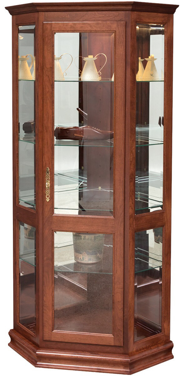 Amish Built Curio Cabinets | Cabinets Matttroy throughout Spacious Wooden Curio Cabinet
