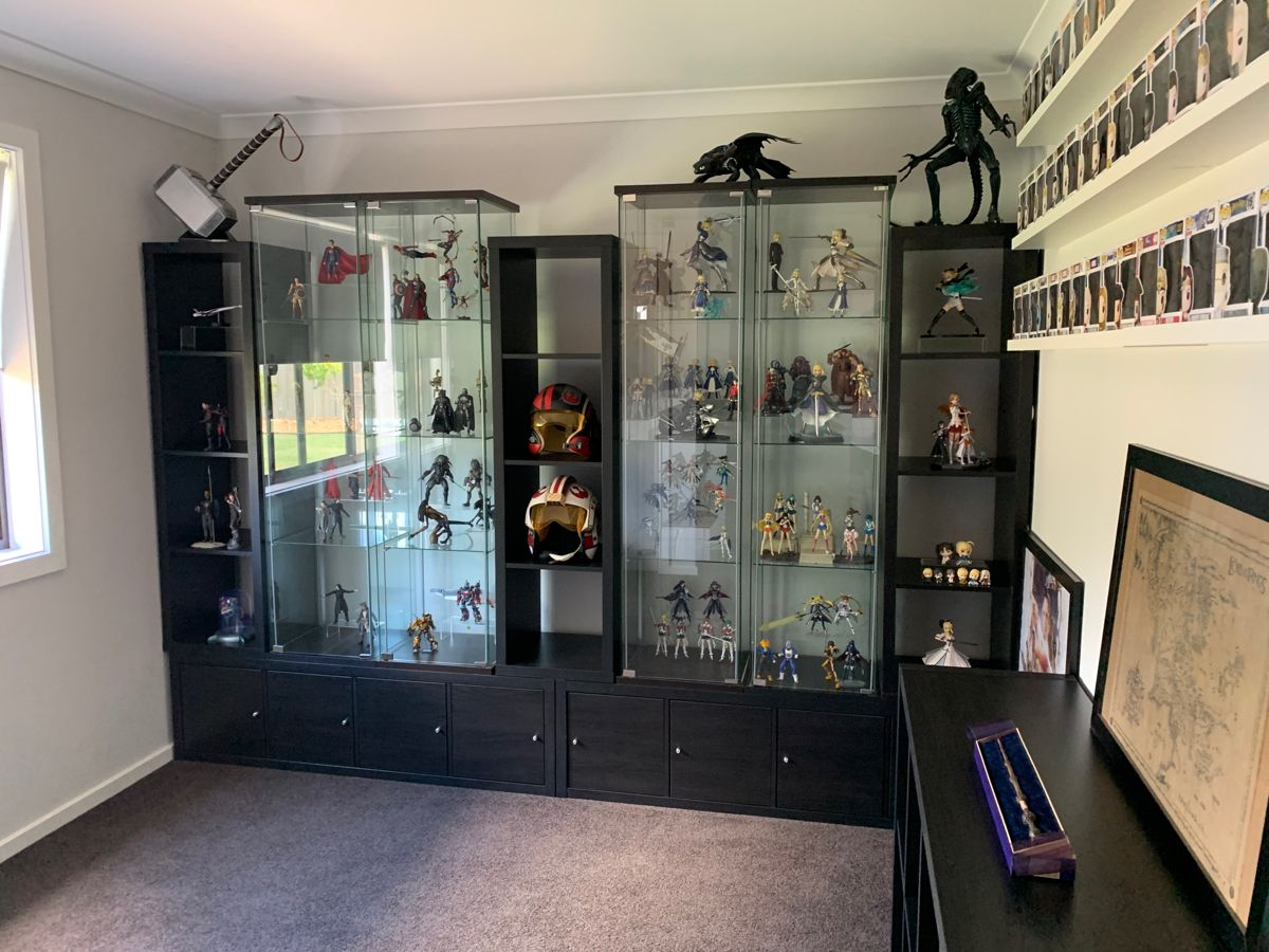 How to organize your vintage collection with a vertical black display tower