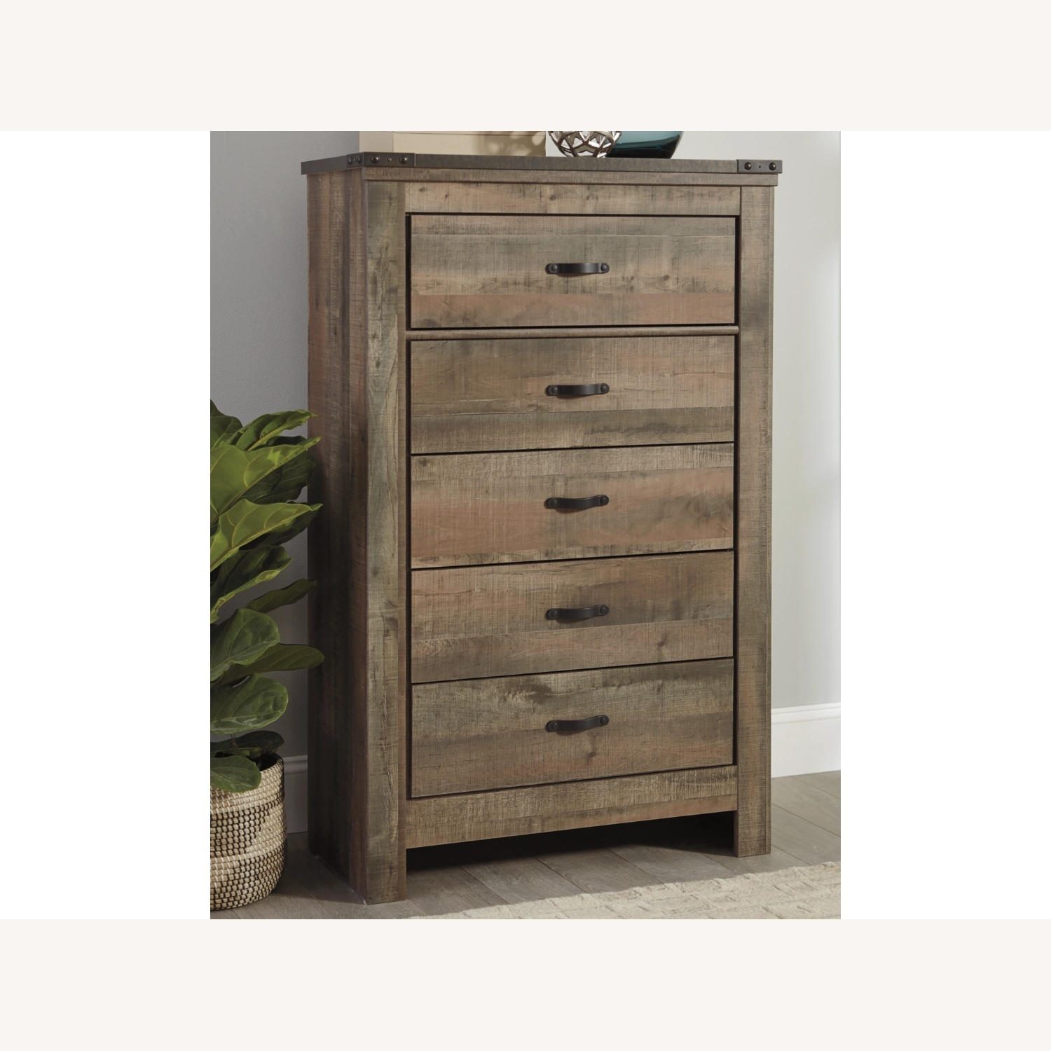 Ashley Furniture Trinell 5-Drawer Chest - Aptdeco intended for Ashley Furniture Trinell Tall Pier In Brown