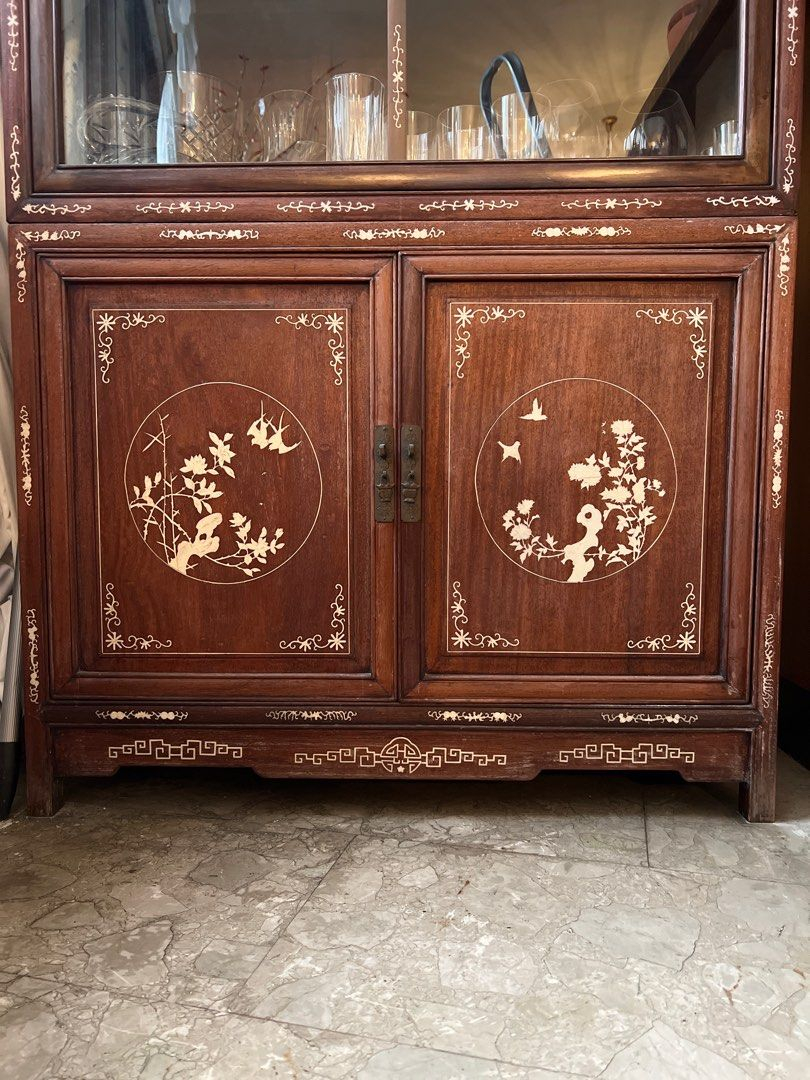 Rosewood Cabinet - Display, Furniture & Home Living, Furniture, Shelves ... regarding Rosewood Longevity Motif Corner Cabinet
