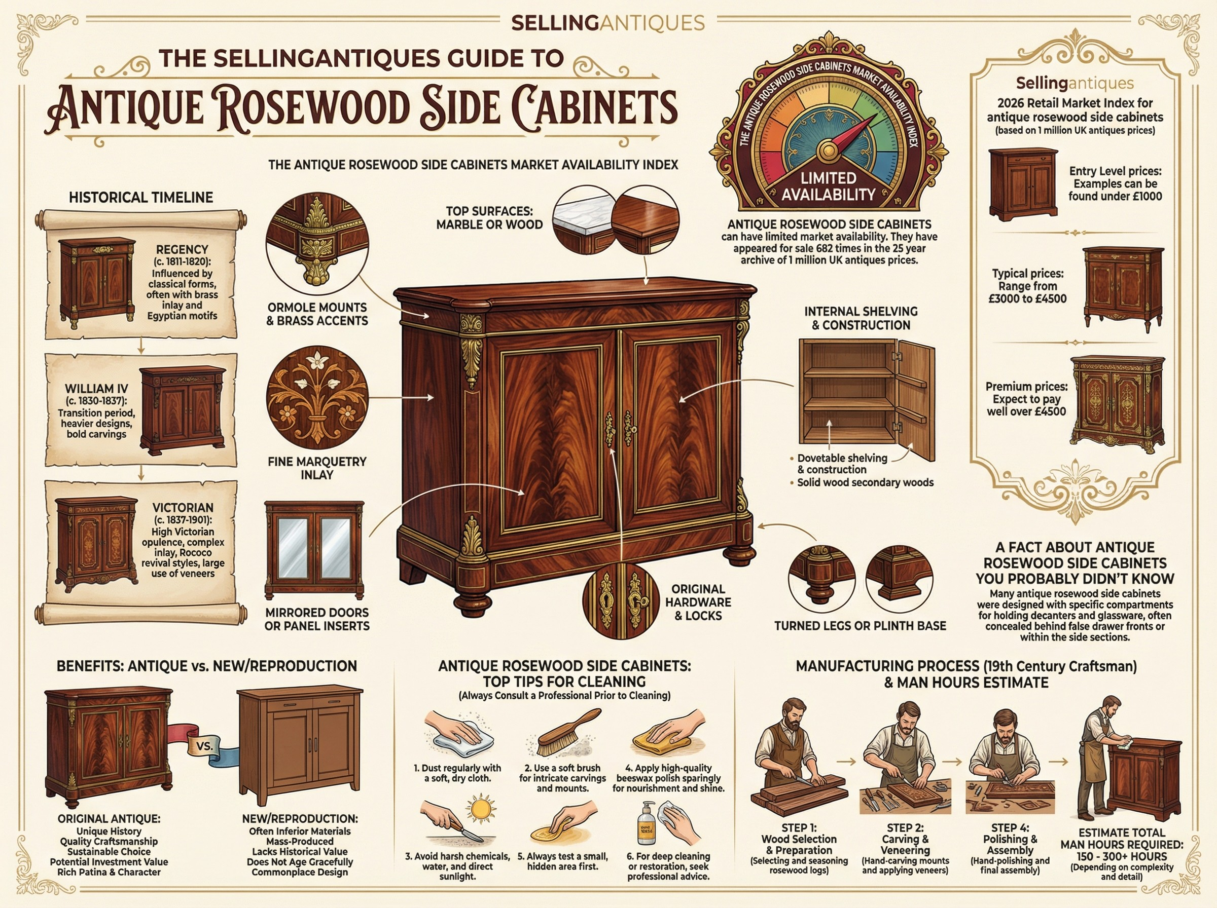 The Sellingantiques Guide To Antique Rosewood Side Cabinets intended for Rosewood Longevity Motif Corner Cabinet