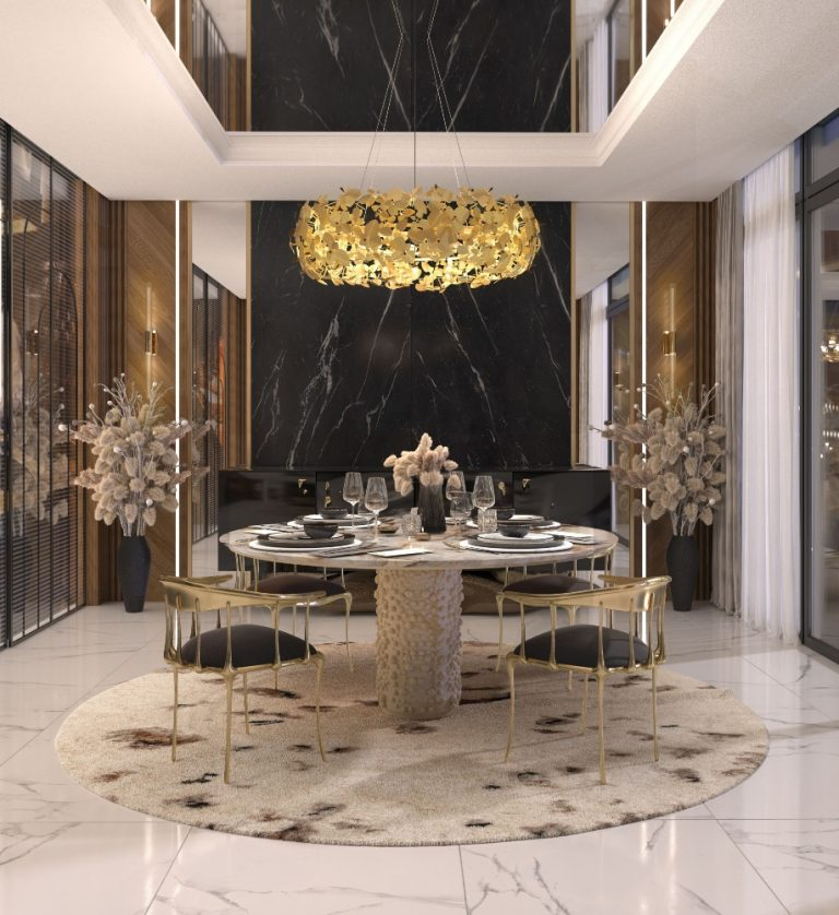 The Timeless Elegance Of A Neutral Dining Room With Golden Details ... throughout Oriental China Cabinet