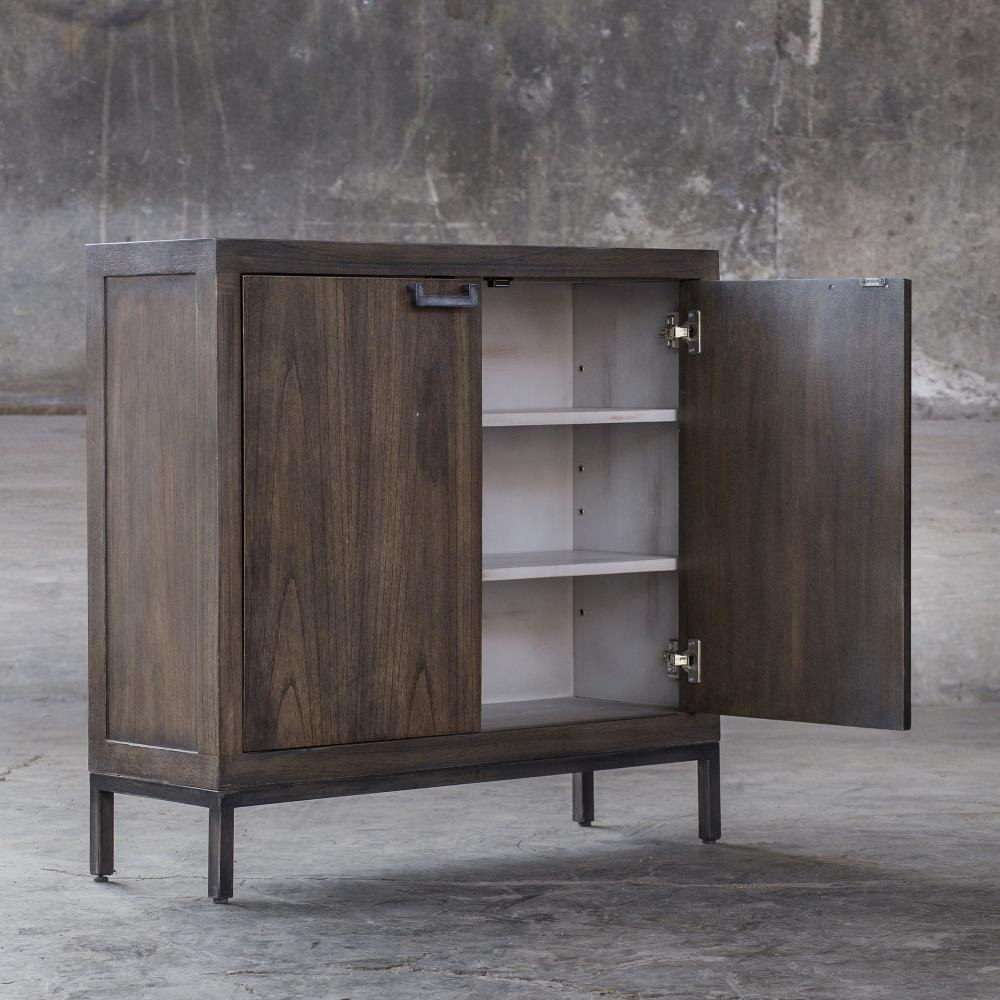 Uttermost - 25866 - Nadie - 36 Inch Console Cabinet intended for Bringing warmth into compact rooms with the Uttermost 25866 aged steel storage console