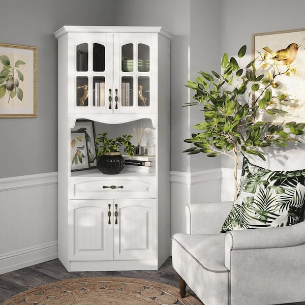 Corner Kitchen Hutches And Buffets pertaining to Embracing Timeless Craftsmanship With Shutter Style Corner Dining Hutches and Buffets