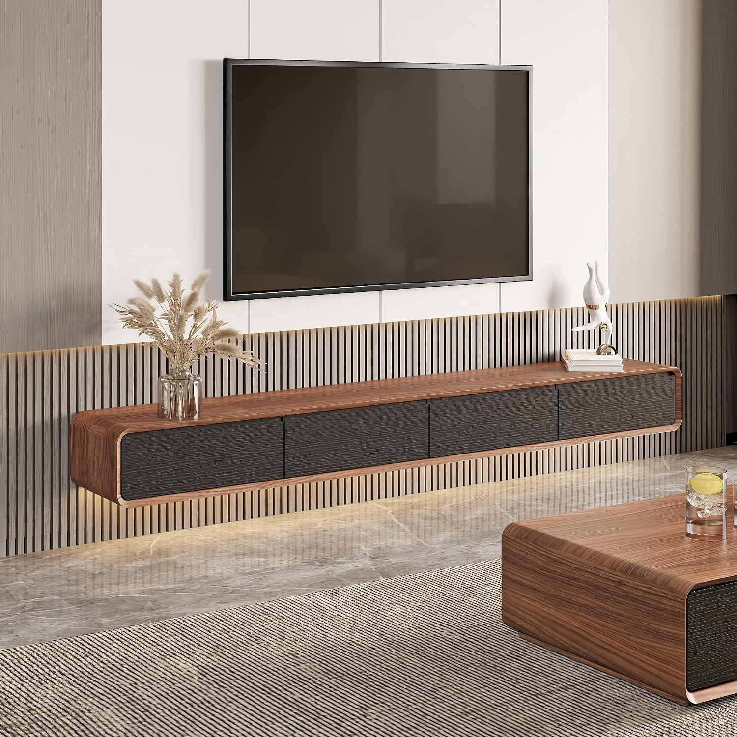 Exploring the Tactile Weave Design Behind the Dark Oak Melange Media Console