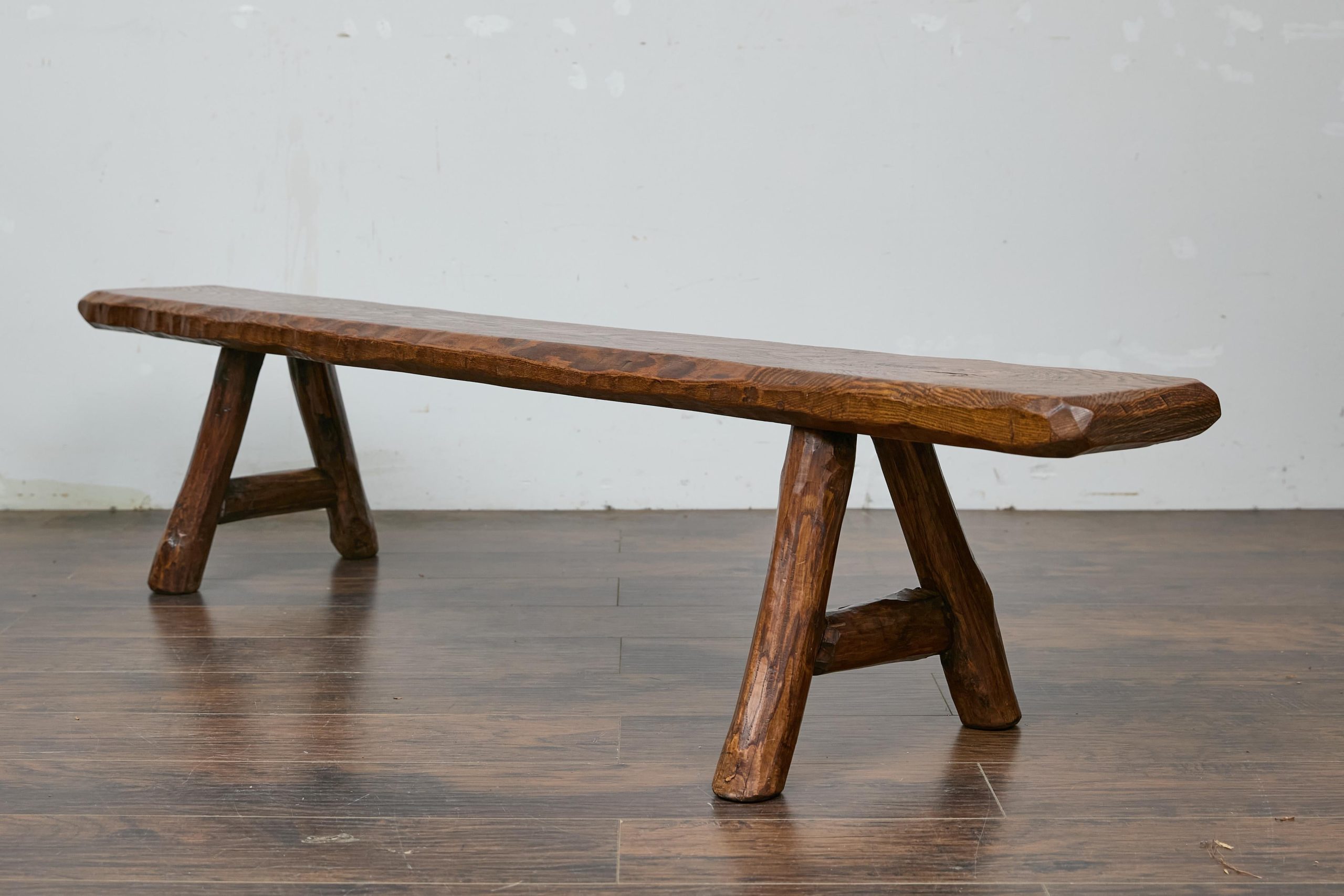 Rustic Pine Bench With Hand-Hewn Details – Versatile American ... for Hooker Furniture 628-85665-89 Terra 72"W Pine Accent Cabinet - Dark Wood
