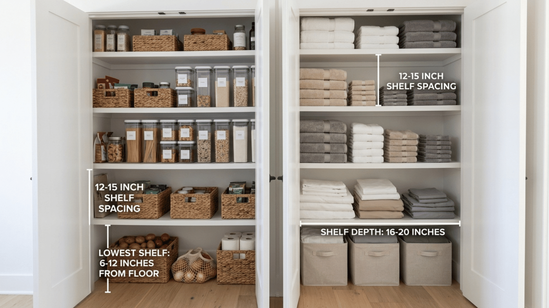 Standard Closet Shelf Height And Spacing For Your Space regarding Bowery Hill Contemporary Espresso 4 Shelf Glass Curio Cabinet