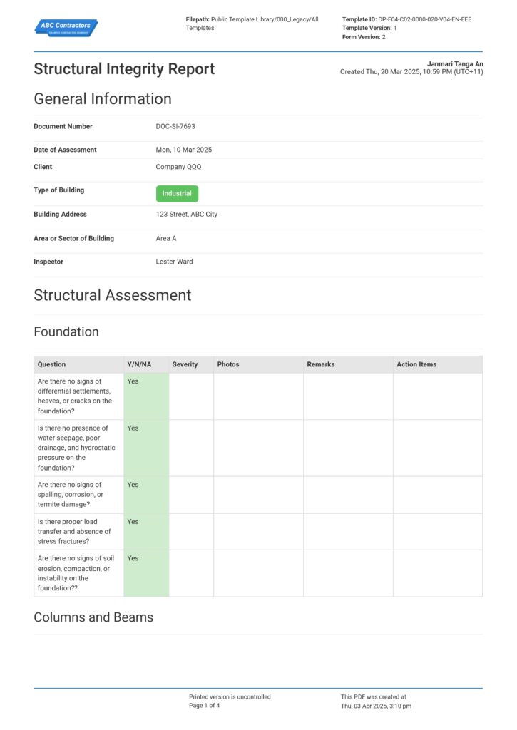 Structural Integrity Report Template, Pdf Form, And Details regarding Hickory Log 2-Door Hutch
