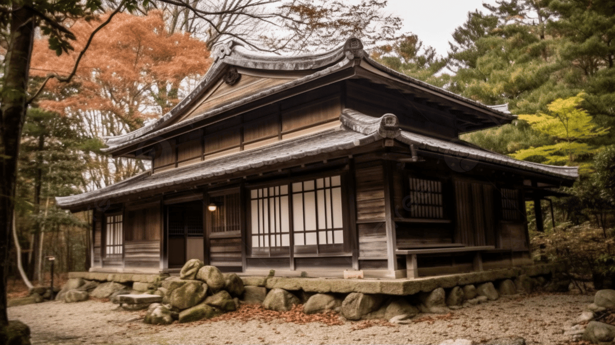 Traditional Japanese Architecture Houses inside Linville Falls Shou Sugi Ban Curio Cabinet